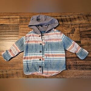 Oshkosh Bgosh Baby Boy Button Down Hooded Short Size 12M